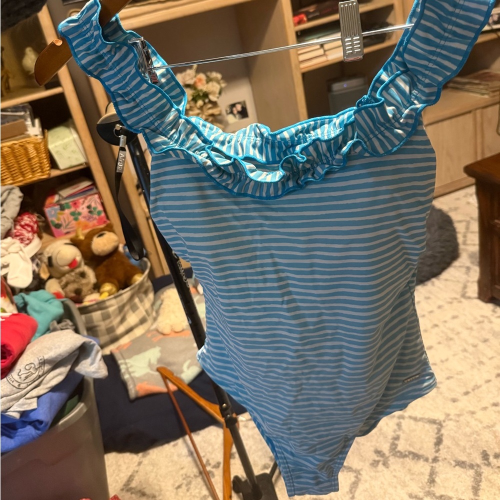 Nicole Miller Blue Striped Women's One Piece Swimsuit